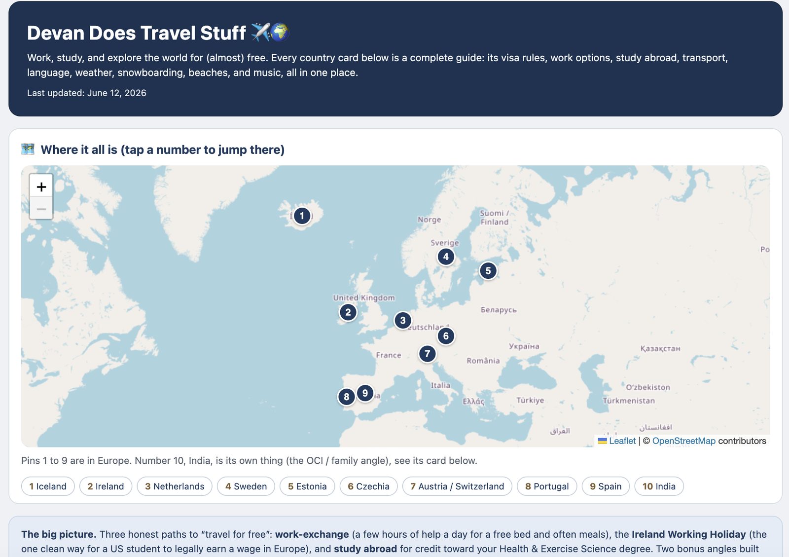 Devan Does Travel Stuff gap-year planner