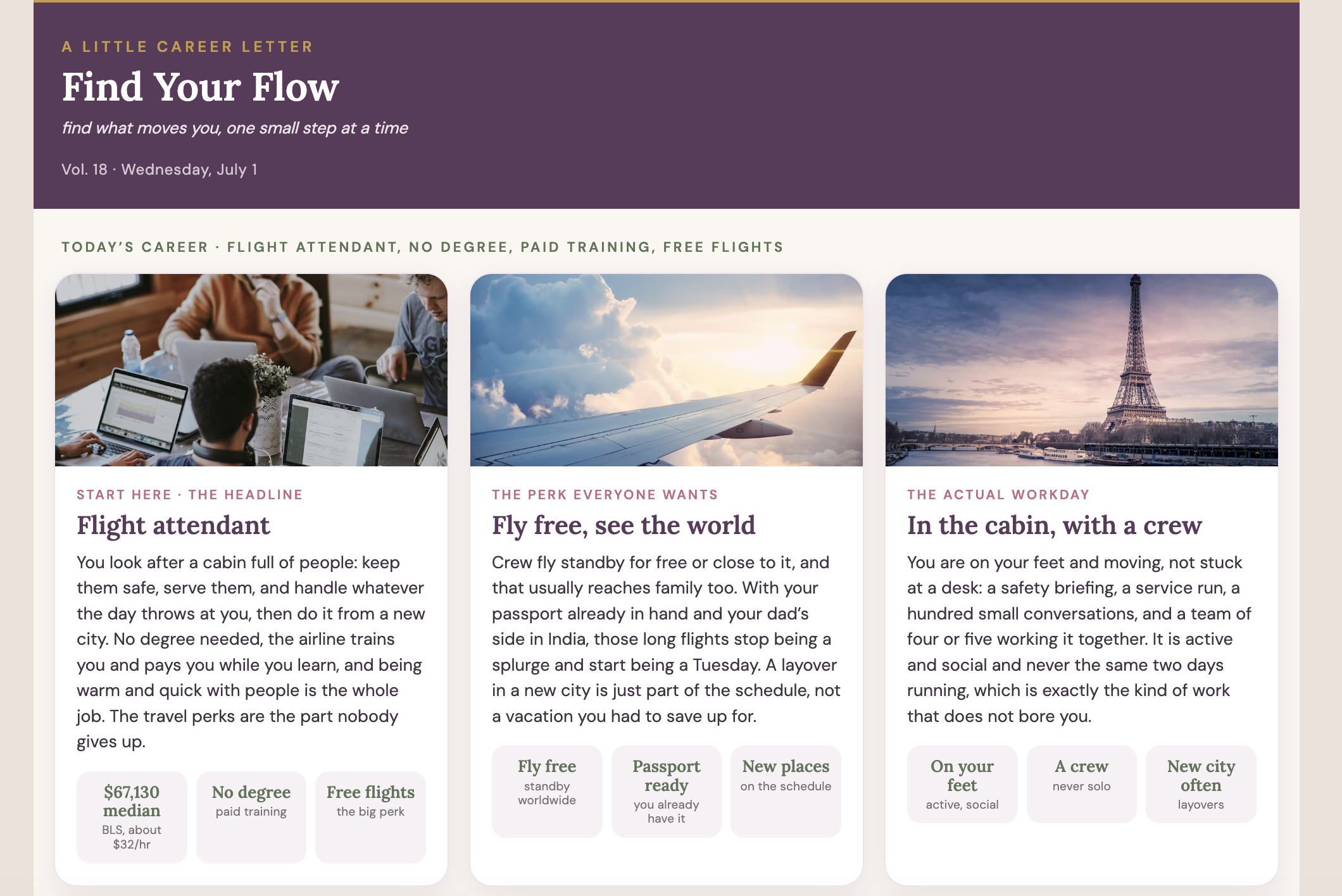 Find Your Flow career newsletter